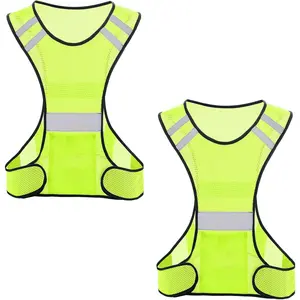Reflective running vest high visibility running gear with large pocket