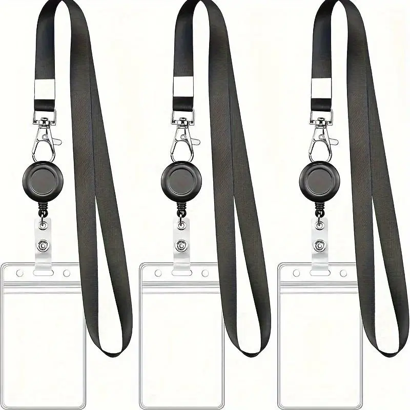 Retractable ID Badge Holder with Clip, 2 Counts ID Card Holder, Identification Badges & Supplies for Teachers and Office Staff Use, Retractable Badge Holders, Badge Reels Retractable