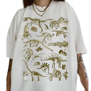 Dinosaur Skeleton Tee, gift for him, gift for her, Retro graphic unisex TShirt