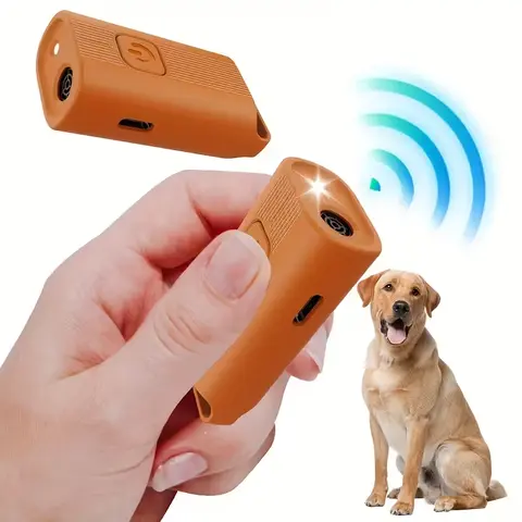 Rechargeable Sonic No Bark Dog Training Aid - Automatic, 5M Range, Detachable Plastic Behavior Aid, Safe Effective All Seasons Single Unit Indoor/Outdoor Pet Supply Gift Idea (Yes for Dog Training Needs)