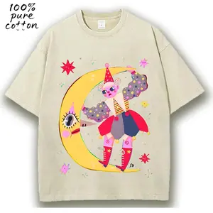 Star Clown Unisex Vintage Washed Shirt, Unisex Fashion, Full Color, Full Size, For Men, For Women