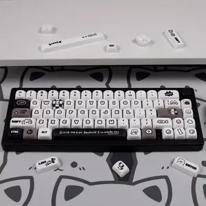 131-Key Cat Dog Theme Pbt Keycaps, Dye Sublimation Process, Moa Profile, Compatible with Mx Axes, for 61/64/68/87/96/104/108 Keyboards