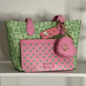 Juicy Couture Pink Green Tote Scotties Handbag