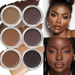 6 Color High-End Waterproof Foundation Cream, Lightweight Sweat-Absorbing Matte Finish, Brighten Contours Smooth Facial Lines, Dark Tone, Brightening Formula Makeup