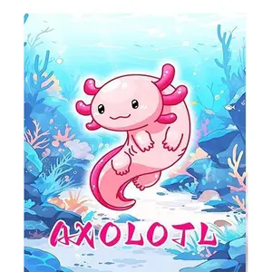 1pc Gift blankets suitable for both boys and girls, soft flannel blankets, cute animal-themed blankets, perfect as a gift for Mexican axolotl lovers, kawaii blankets, suitable for living room sofa beds and other sofa beds.