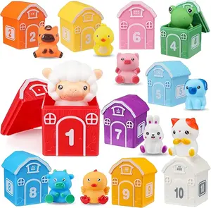 Montessori Toys for Toddlers 1-3 Years Old Farm Animal Train Set with Counting & Sorting Activities Fine Motor Skills Learning Toy Preschool Educational STEM Gift for 1 2 3 Year Old Boys & Girls