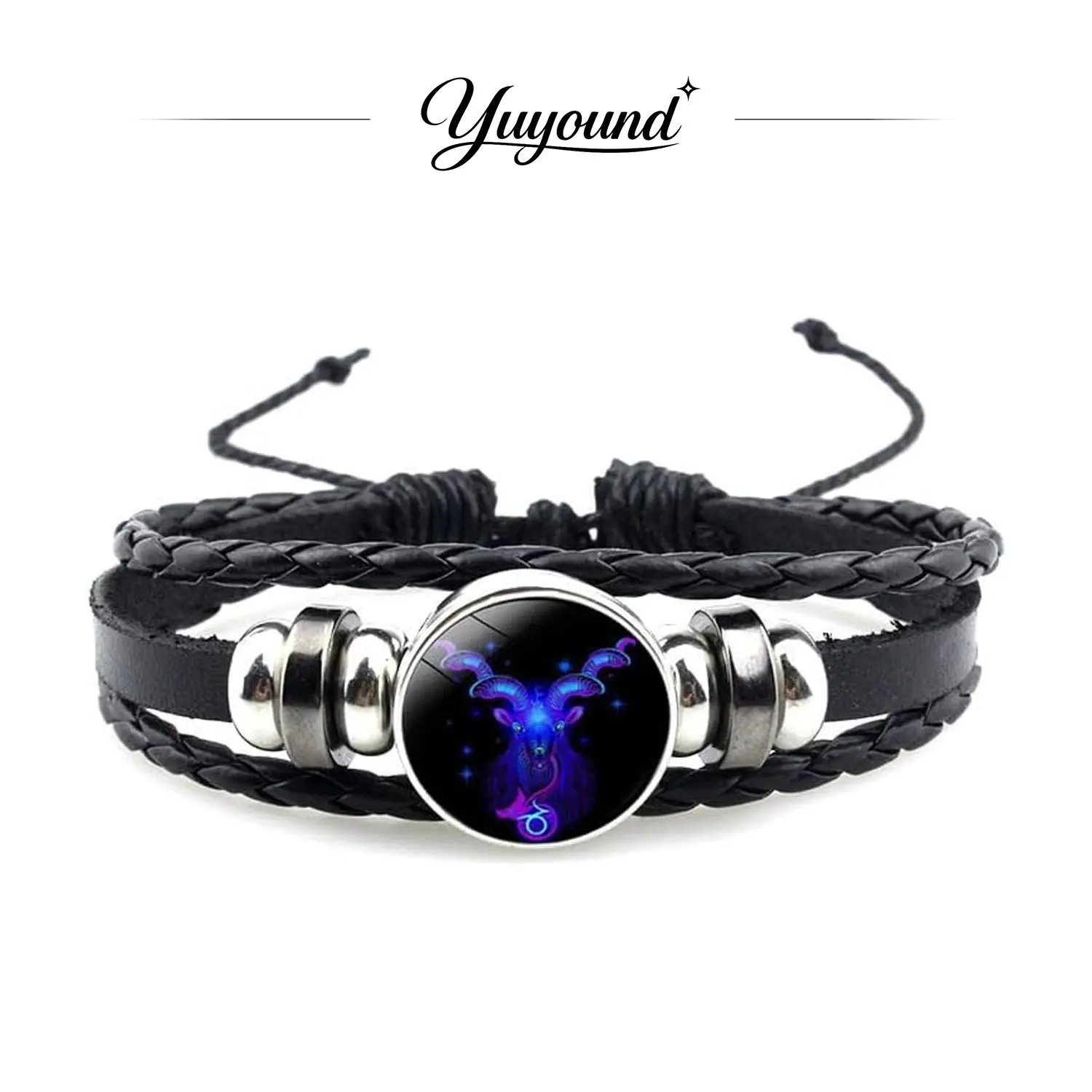 12 Constellation Woven Leather Bracelets, Minimal Zodiac Unisex Wristband, Stackable Daily Wear Jewelry, Nice Birthday Present for Partners & Friends