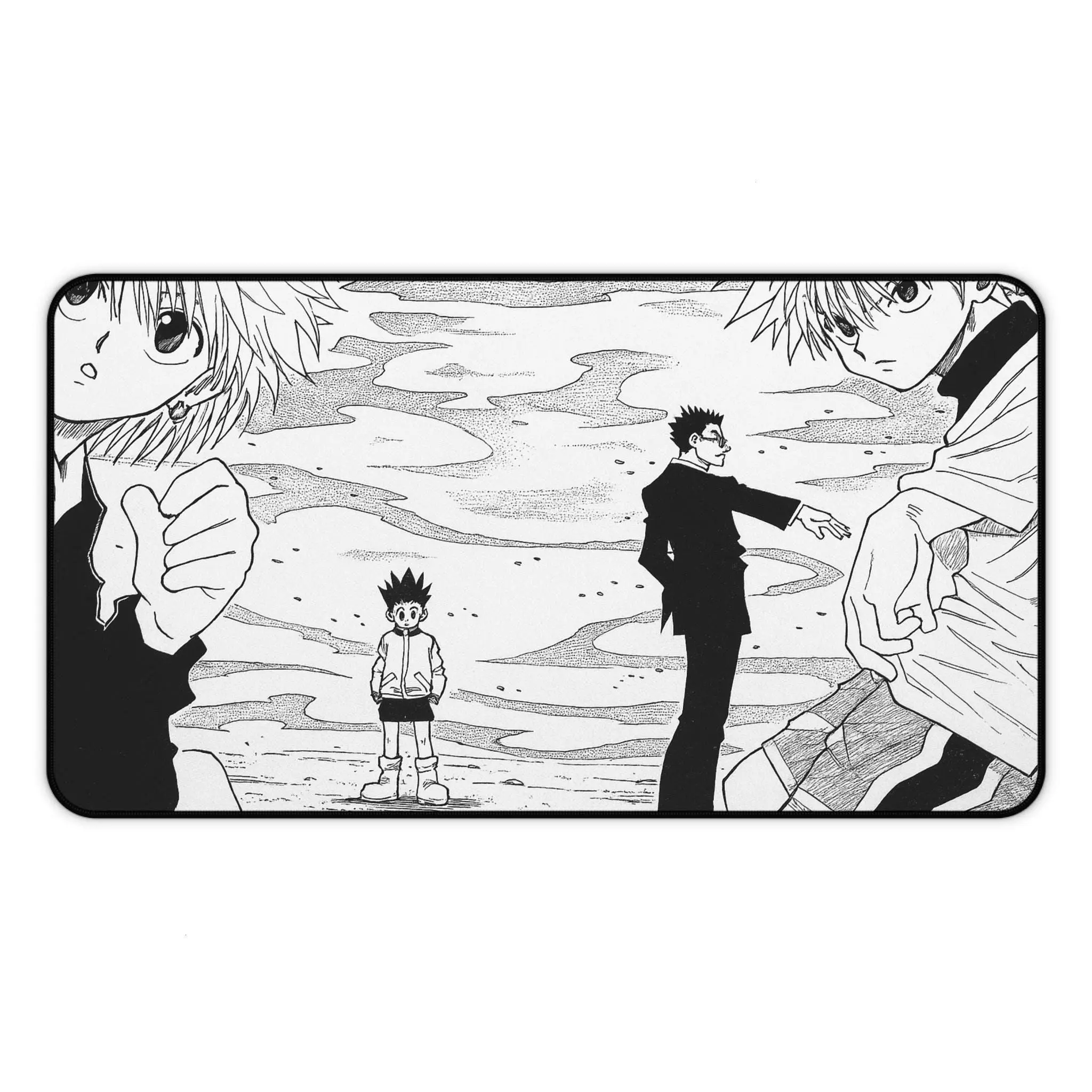 Hunter x Hunter Anime Mouse Pad Featuring Gon, Killua, Kurapika, and Leorio, Anime Mouse Pad, Desk Mat, PC Accessories.