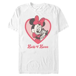 Mens Minnie Mouse Figaro Lots of Love T Shirt