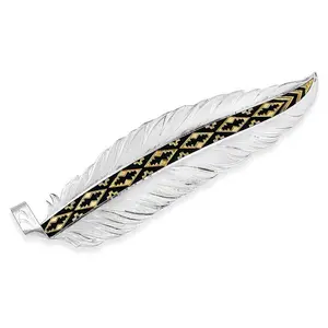 MONTANA SILVERSMITH HAT FEATHER PLAIN/SIN LETRAS GOLD & BLACK DETAIL