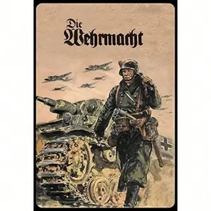 Aluminum Vintage German Soldier Panzer Sign 8x12 Inch Indoor Outdoor Retro Wall Decor for Home Bar Garage