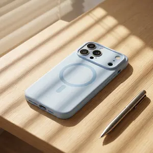 Liquid Silicone Magnetic Smartphone Case - Skin-Like Feel, Waterproof, Shockproof Protector with Full Lens Protection for iPhone 17ProMax, 16ProMax, 15Pro, 14Pro | Wireless Casing Cellphone Accessory