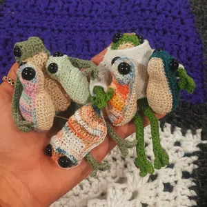 Custom Crochet “RibBip” Frog