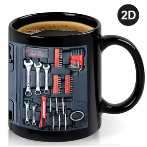 2D Mechanical Tool Box Mug Set, Coffee Cup 11 Oz, Perfect Birthday Party Holiday Christmas Gift, Creative Car Mechanic Present