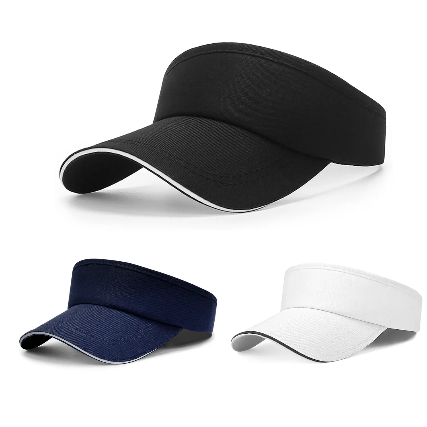 Sports Sun Visor Hat for Men and Women, Adjustable Strap Empty Top Sweat-Wicking Visor Cap for Tennis Golf Running Cycling