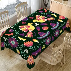 Mexican Traditional Pattern Tablecloth, Rectangular Tablecloth, Table Decoration Supplies for Home Kitchen Dining Room Wedding Party