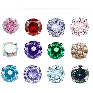 F136 Titanium Lip  Top 5A  Zircon Round Claw Inlaid Replacement Head Earring Earbone Internal Thread 16G Body Piercing luxury jewelry set cute gifts girlfriend toe rings red nose stud diamond no sering