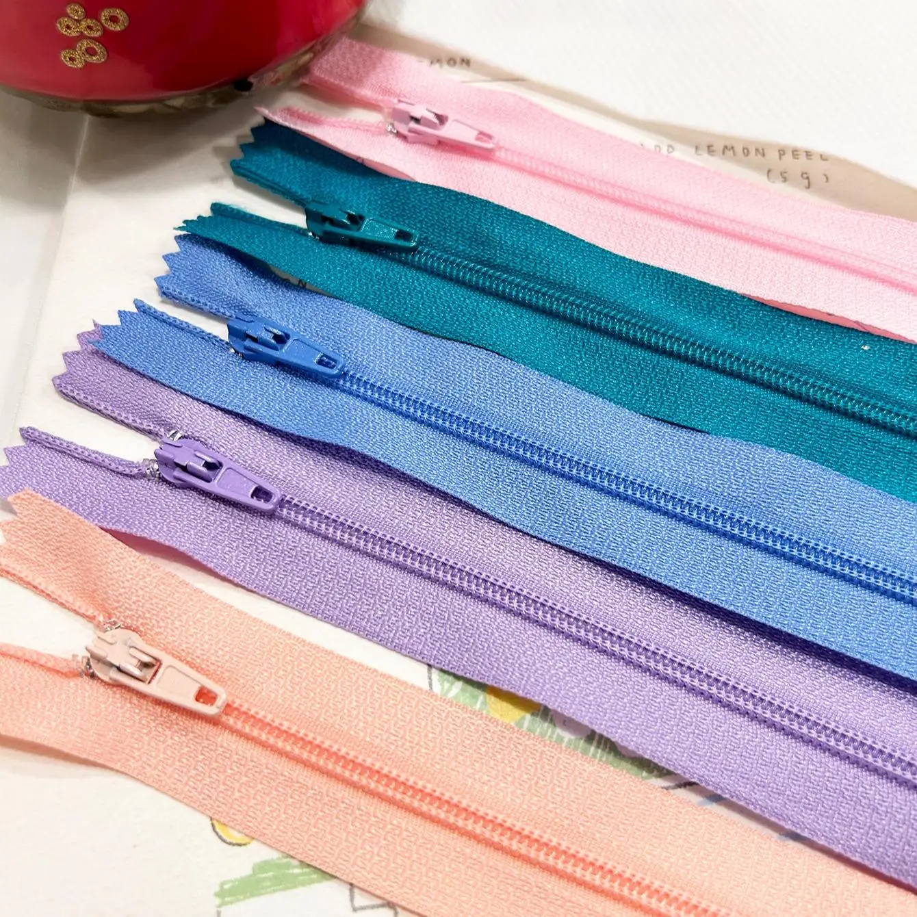 5pcs/set Colorful Zipper, DIY Zipper Slider, Smooth Sewing Accessories For Clothes Bag Doll