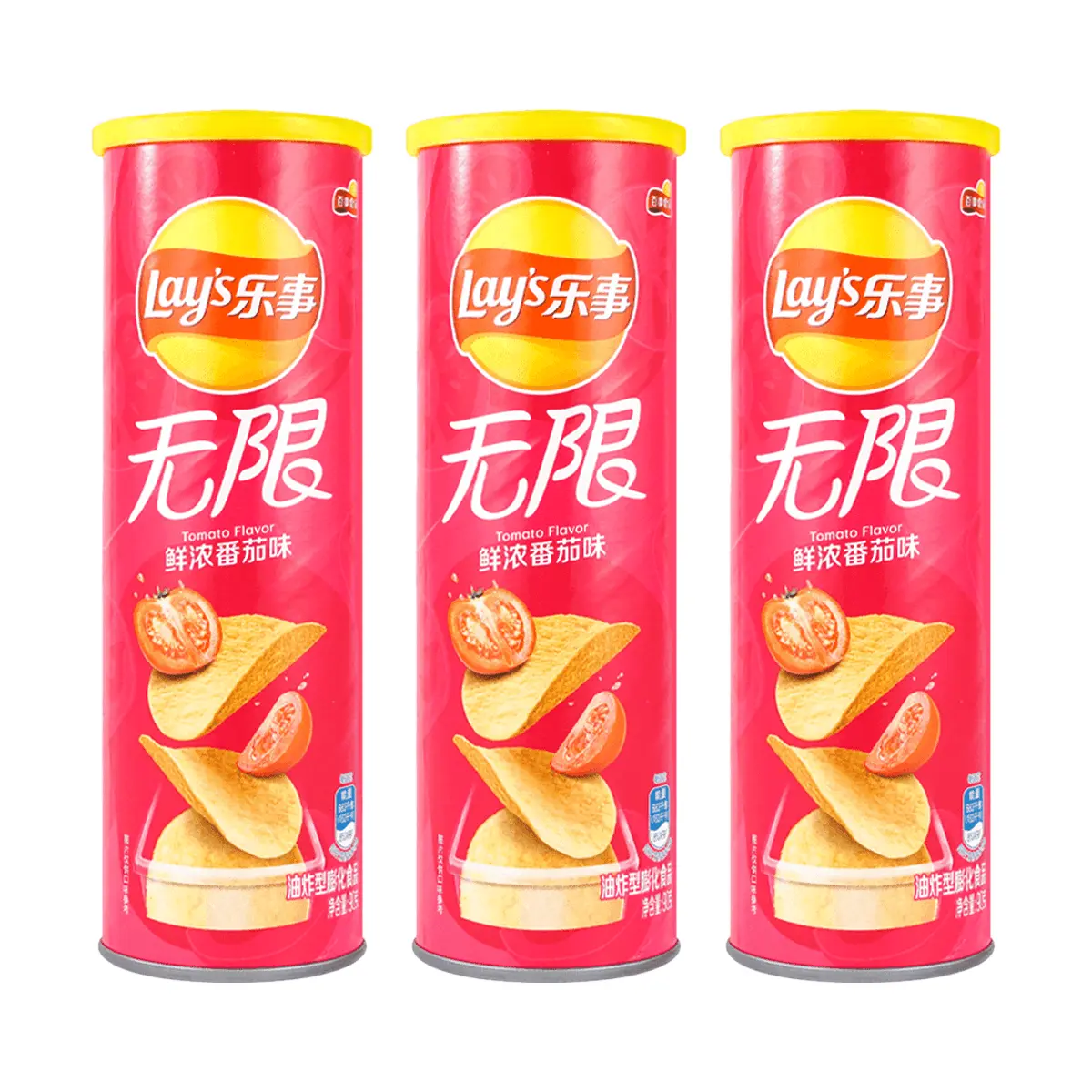 Lay's Tomato Flavor Potato Chips Family Pack - 3x 90g Bulk Value Bundle