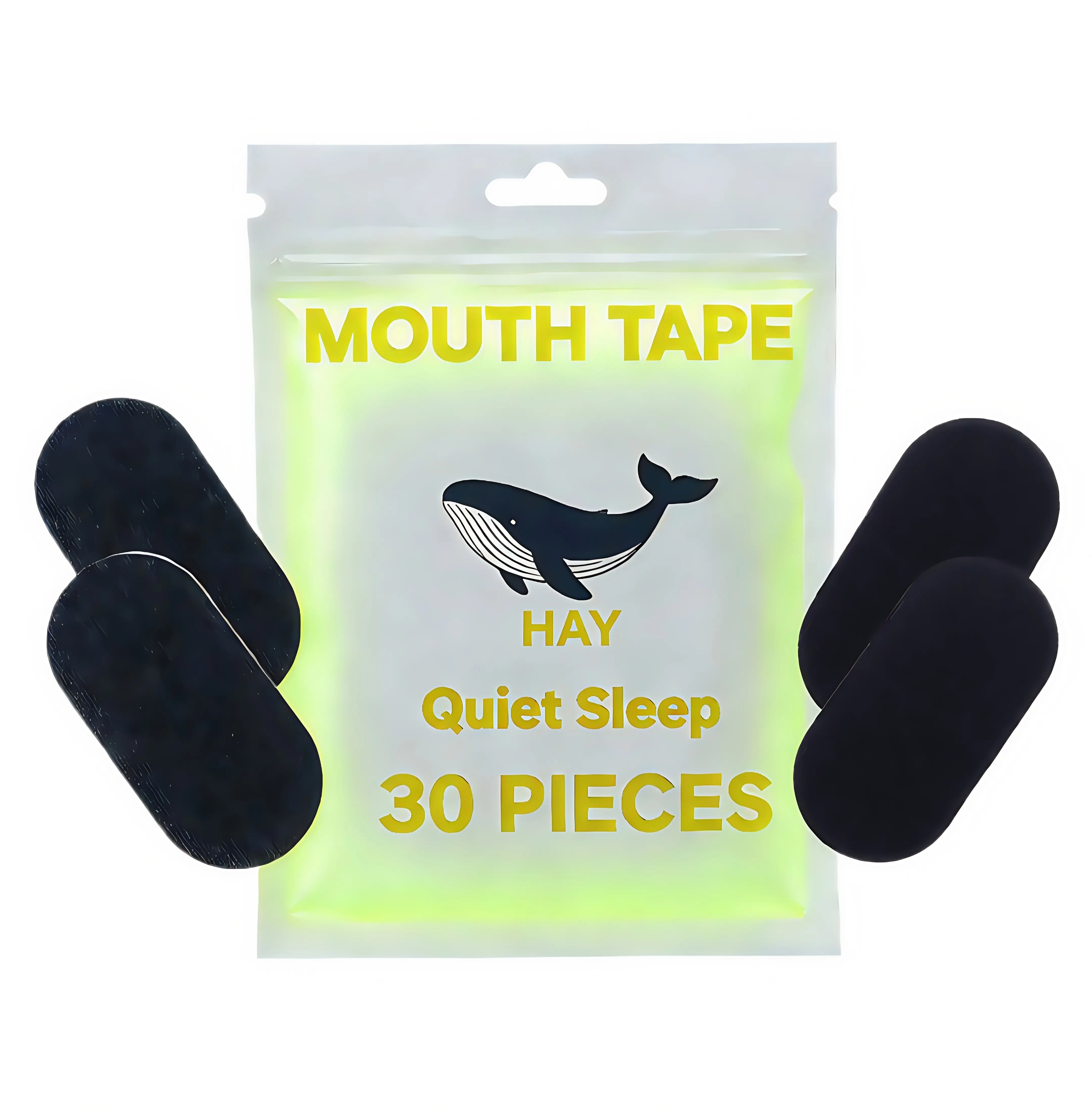 Sleep Mouth Tape - Anti-Snoring Cotton Healthcare Sticker, 30/60/120 Strips (1-Month Supply), Black Hypoallergenic Gentle Adhesion Comfort Tape for Skin & Better Sleep, Sports Accessory, Mouth Tape For Sleep