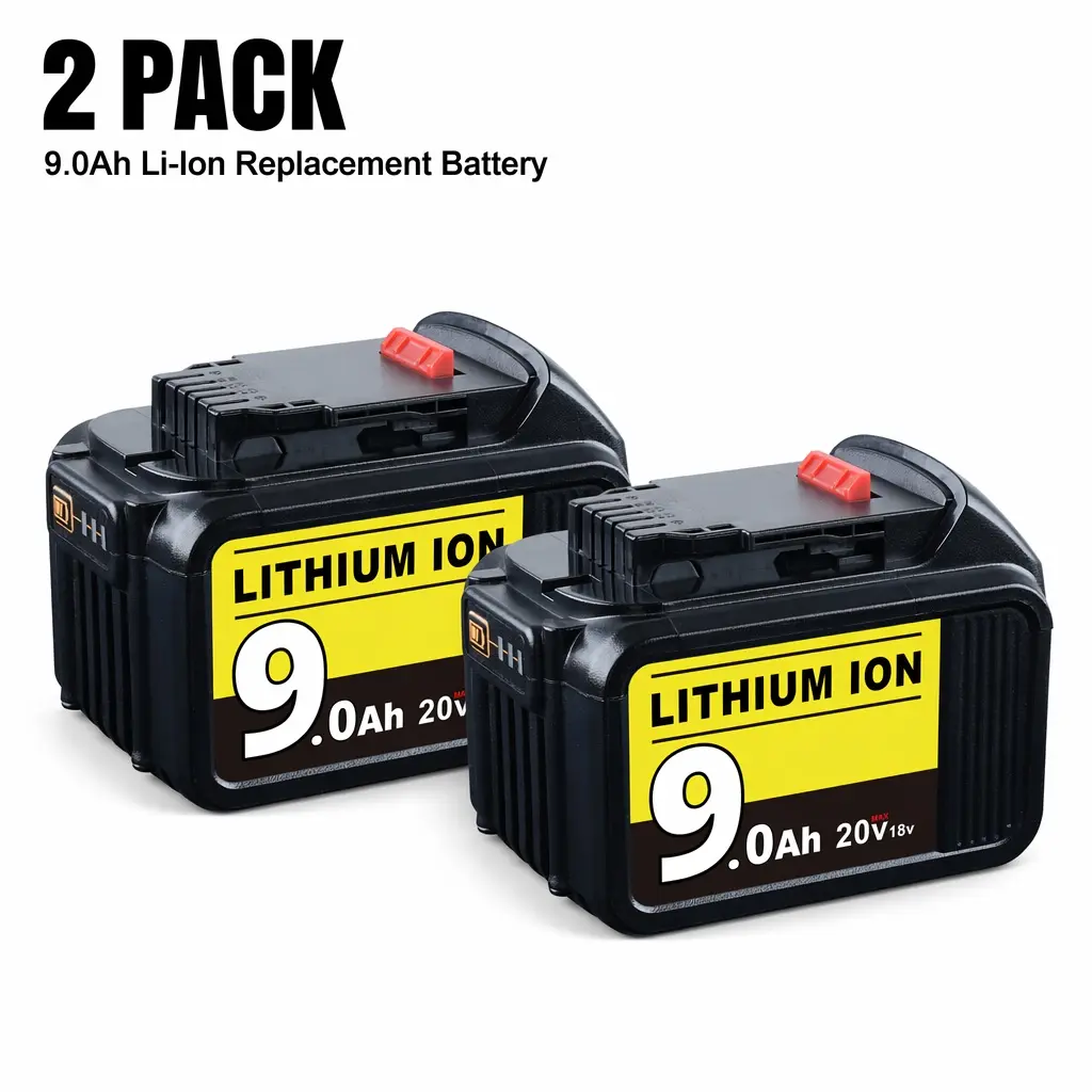 2-Pack DeWalt 20V MAX Battery 9.0Ah Replacement for DCB200 DCB205, Compatible with DeWalt DCB206 DCB208 Cordless Drill Impact Driver