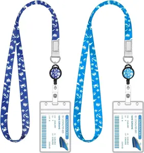 2 Pieces Cruise Lanyard for Ship Cards Lanyards with Retractable Badge Reel Waterproof ID Badge Holder 2026 Cruise Essentials Accessories