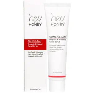 Hey Honey Come Clean Propolis & Dead Sea Salt Minerals Facial Scrub - Gentle Exfoliant for All Skin Types - 70ml