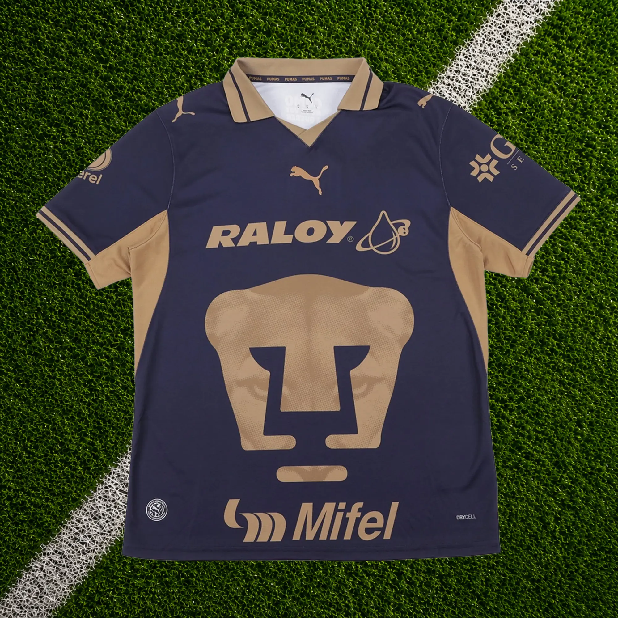 Dark Blue Pumas UNAM Home Soccer Shirt 26-27, Mexico Game Day Sports Top, Quick-Dry Short Sleeve Soccer Jersey for Liga MX Fan, Full Size S-5XL