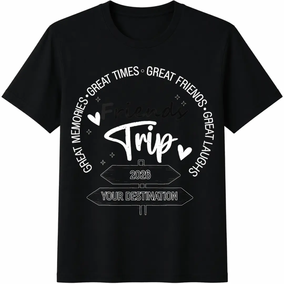 Friends Trip 2026, Personalized Friends Vacation T-Shirt Gift, Destination Matching Tees, Friends Travel Outfit, Friends Squad Shirts