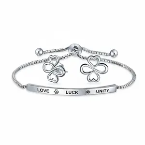 Ayllu Heart Infinity Clover Love Luck & Unity Bolo Bracelet & Stud Earrings