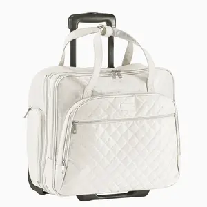 Rolling Laptop Bag, Fits Up to 15.6 Inch Laptop, Wheeled Briefcase, Roller Computer Tote Bag with 2 Fixed Wheels & Telescoping Handle, Laptop Case for Work Travel Business Office, Women Men