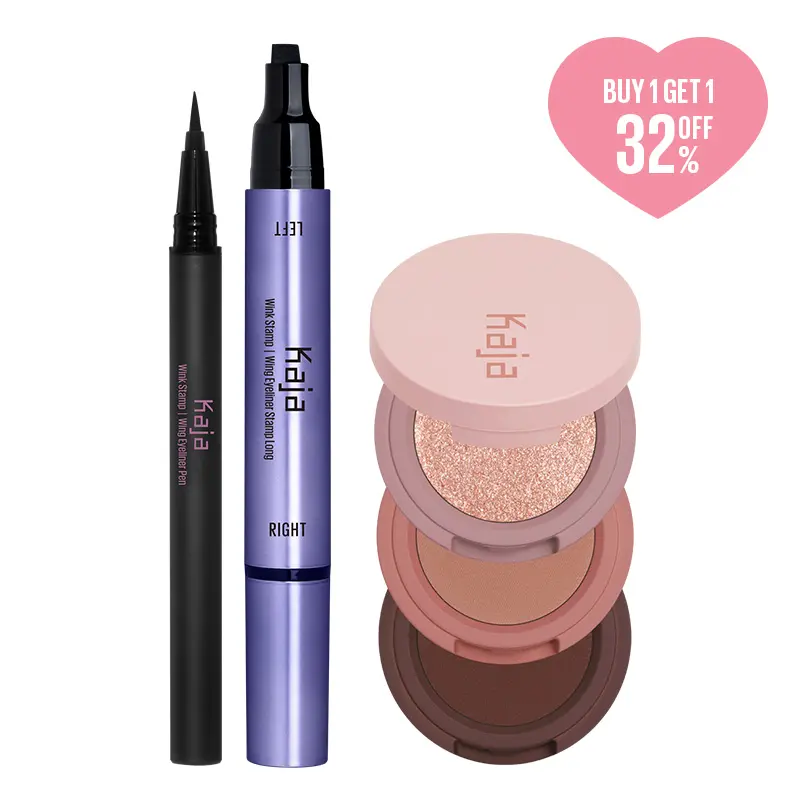 Kaja Beauty Bento & Wink Stamp Eyeliner l 3 Stack Eyeshadow & Stamp Eyeliner | Beginner-Friendly Eye Duo