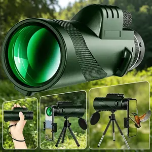 80x HD Foldable Compact Spotting Scope, Portable Mini All-Weather Long-Distance Telescope (5000M Range) for Hunting, Birdwatching