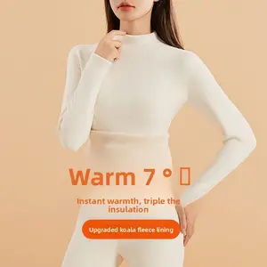 Cashmere Silk Thermal Set! Women/Men/Students Fleece-Lined Underwear | Fall Base Layer (Top+Pants) | Soft Warm + Breathable | No Bulk Daily Wear! Must-Have Cold-Proof Set!