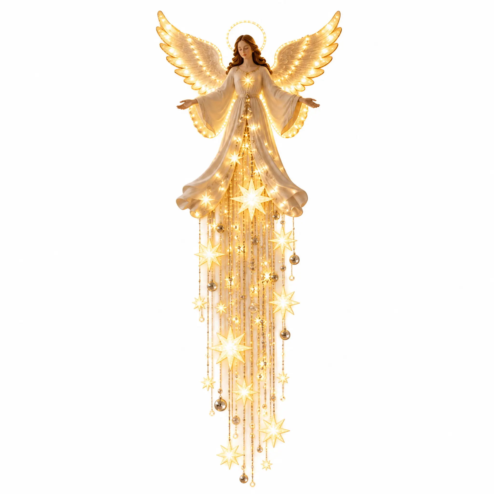 Christmas Angel LED Warm Light Hanging Wall Decoration, Exquisite Design, Soft Light, Suitable for Various Scenes, Holiday Gift Wall Decoration