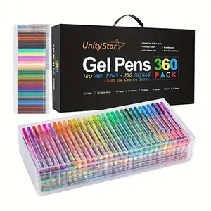 24 Pieces of Flash Neutral Pen Refills - Multi-color Ink Replacement Cartridges, Suitable for Art, Crafts, and Writing - Neutral Ink Pen Refill Set, Writing Tools | Orderly Display | Durable Plastic