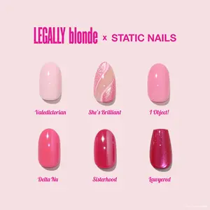 Legally Blonde x Static Nails Reusable Pop-On Manicure Collection - Non-Damaging Flawless Manicure, Last Up To 30 days, Reusable, Inspired by the Iconic Film