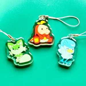 Pokémon 1.5” Acrylic Charms w/ Double Sided Epoxy: Generation 9 Starters