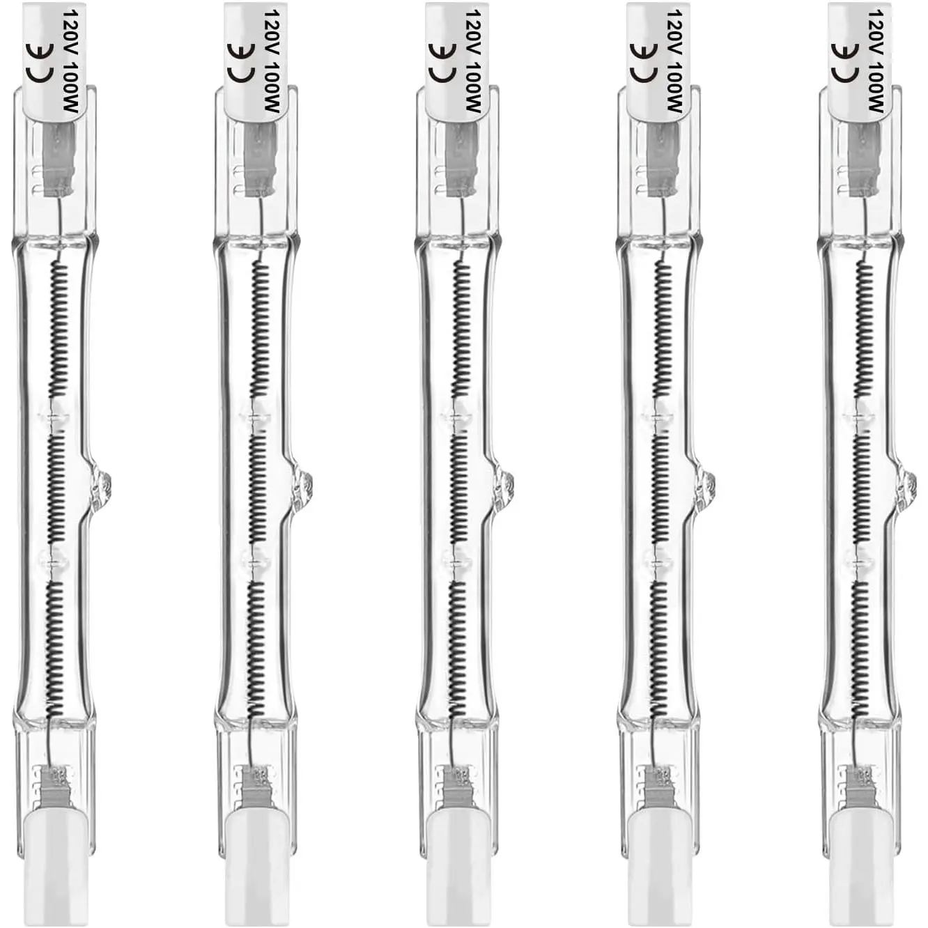 R7S Halogen Light Bulbs 100W 120V J78mm Type T3 3 Inch Double End Dimmable Halogen Bulbs for Work Security Landscape Lighting