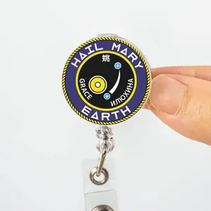Rocky Amaze Project Hail Mary Badge Reel, Rocky Inspired Sci Fi ID Holder, Fan Gift, Nurse Teacher Retractable Badge Clip
