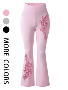 Women's Slim-Fit baggy leggings, Cross Waistband, High-Waisted Butt-Lifting, Graphic Print, Casual Comfortable Fashion for Daily Wear & Gym