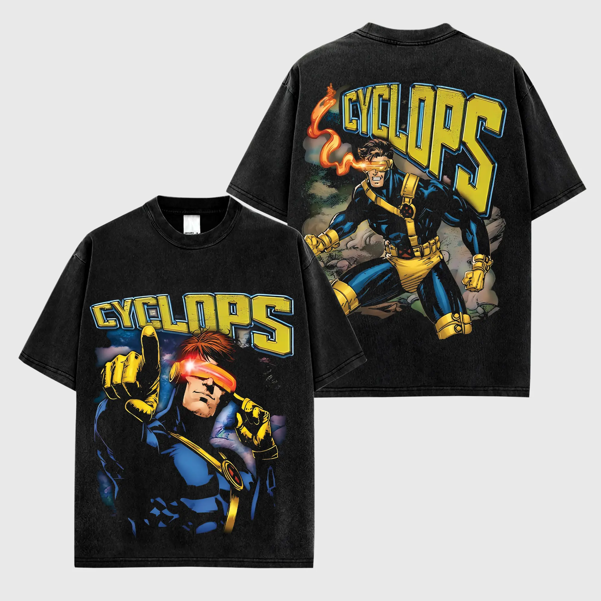 Cyclops Premium 99% Cotton T-Shirt, Optic Blast Mutant Hero Graphic Tee, Retro X-Men Comic Fan Shirt, Oversized Unisex Black Streetwear, Vintage Superhero Style Gift For Fans