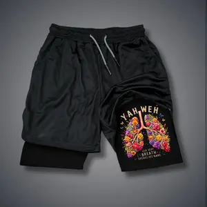 [Viral] 80s 90s Double-Layer Sports Shorts Graphic Shorts Black Camo Streetwear Shorts Men Outfits Men Vacation Outfits Shorts