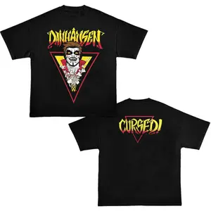 Danhausen Cursed! Graphic T-Shirt Ripple Junction Very Nice Very Evil Wrestling Fan Gear Retro Style Streetwear Top, Fashion Cotton, Full Colors, Full Sizes, For Men, For Women
