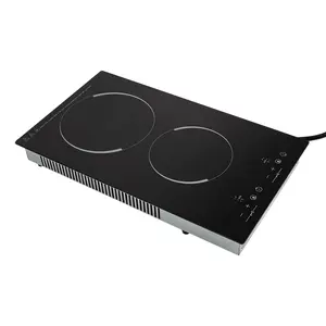 2-Burner Electric Ceramic Cooktop 110V 1500W Touch Control 0-120Min Timer For Kitchen Hotel Restaurant