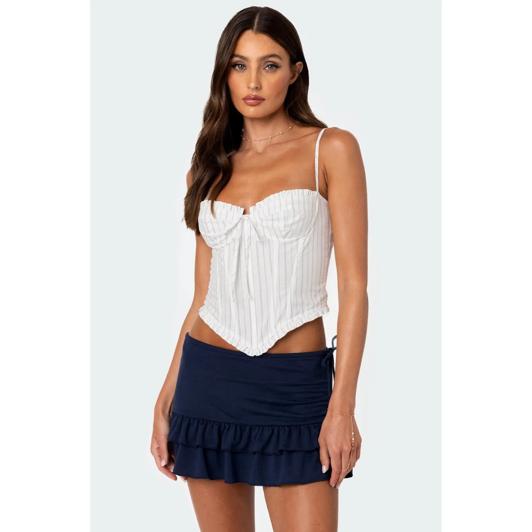 Greca Striped Poplin Corset