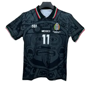 1998 World Cup Mexico Classic Retro BLANGO #11 Fan Edition Third Away Kit Black Short Sleeve Soccer Jersey Sports Top