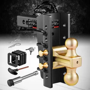 Solid Steel XPE Adjustable Trailer Hitch,  2.0 Receiver, 8" Drop/Rise, 28,000 LBS GTW for Heavy Duty Trucks, Robustness Flexibility