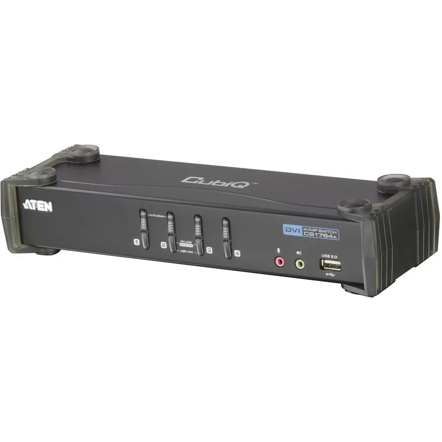 ATEN 4-Port DVI KVM Switch with USB 2.0 Peripheral Sharing CS1764A