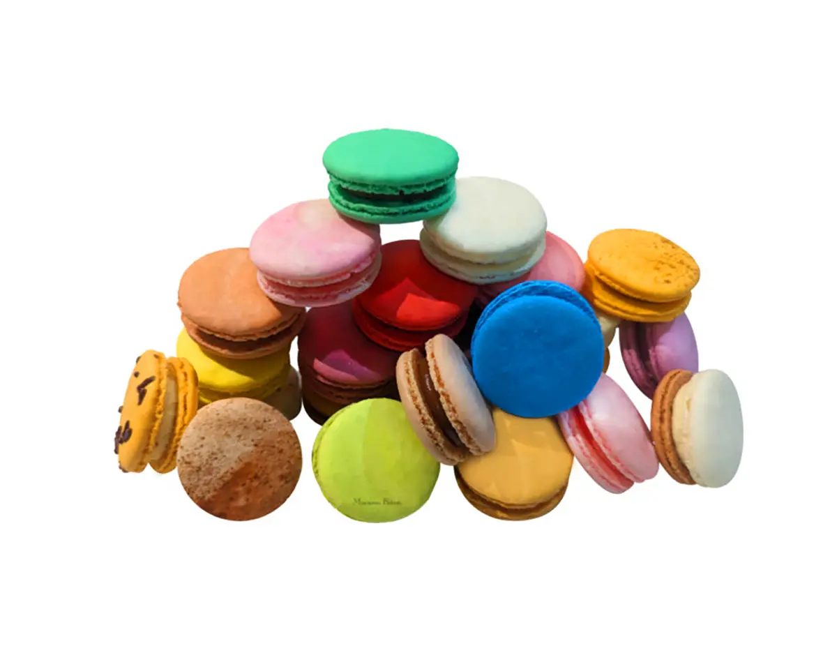 Macaron Bites French Macarons Gift Box - 24 Assorted Macarons Snack with Crunchy Exterior & Moist Cake-like Interior